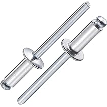 Swpeet S1966 120 stuks 3/16 inch x 3/8 inch / 4/5 inch / 1 inch Alle Zwarte Grote Flens Aluminium Blinde Klinknagels Kit, Zilveren Pop Klinknagels Open End Type Pop Klinknagel voor