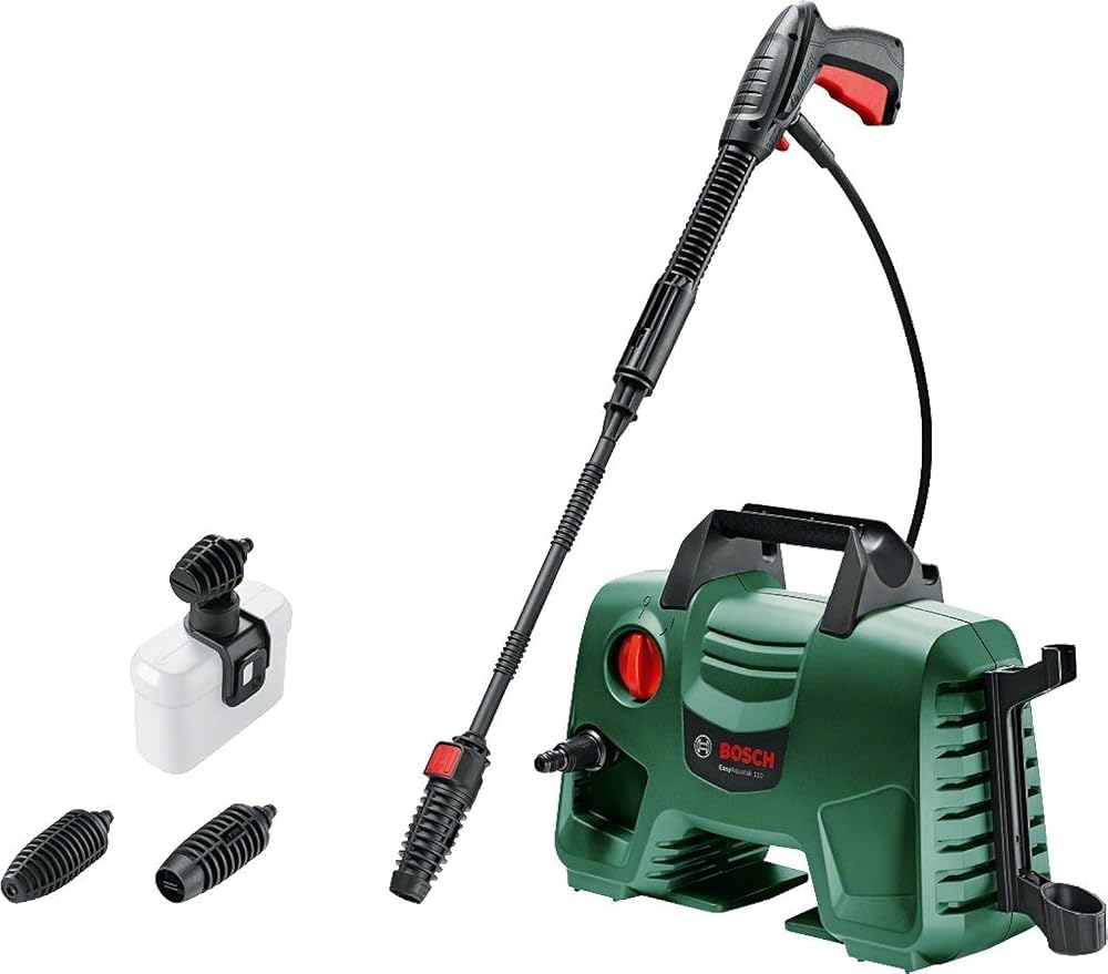 Bosch Home and Garden Yüksek Basınçlı Yıkama EasyAquatak 110, Yeşil(1300 Watt, 3x nozül, yüksek basınç pistolu, şeffaf su filtresi, 5 m kablo, 3 m hortum, basınç: 110 bar, maks. Debi: 330 l / saat)