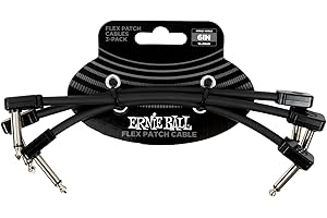 Ernie Ball Flex Kabel Patch 15 cm - Czarny - Zestaw 3