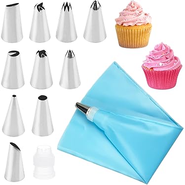 5 Punte Per Sac A Poche In Acciaio Inox - Beccucci Decorativi Per Torte E Cupcake - Foto 5