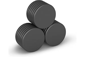 Realth Disco de Imanes de Neodimio con Revestimiento de Epoxi Negro 20 mm * 2 mm 18 Piezas para Refrigerador Proyecto y artesanía de Ciencia de Oficina (MDB200218)