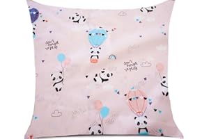 AISAWATE Kinder Kissenbezug Dekorativ Gemustert 40 x 40 cm,Baby Kleinkind Kissen Kissenbezüge für Kinderwagen, Bio Baumwolle Kopfkissenbezug mit Reißverschluss（1 Pack）