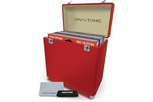VINYL TONIC 12" Vinyl LP Storage Case | PU Leather | Fully Lined Interior | Reinforced Steel Corners | Cleaning Kit Included