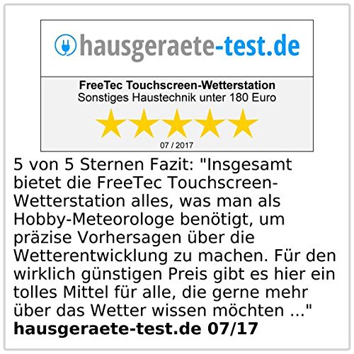 FreeTec Touchscreen-Wetterstation mit PC-Anschluss & Außenstation - 7
