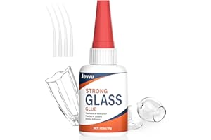 Jevvu Glass Glue, 35g Ultra Strong Clear Waterproof Adhesive for Glass, Mirror, Crystal, Jewelry, Vase & More