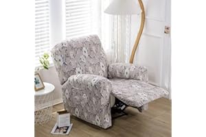 ABZDUNG Fundas for sillones reclinables con Bolsillos for sillón eléctrico, 4 Piezas, elásticas, con diseño Floral, Antideslizantes, Protector de Muebles(B5)