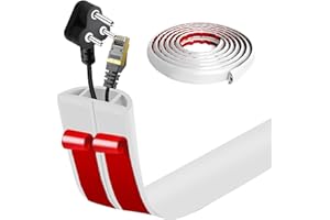 ANKEKOLYSTAR Pasacables Suelo, Canaleta Cables Suelo, canaletas para Cables Adhesivas, Cubiertas de Suelo para Cables Autoadhesiva Montaje para Todos los Hogar, Oficina (Blanco, 3cm x 6m)