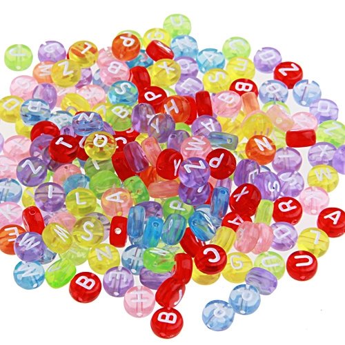Preisvergleich Produktbild Gleader 200 X Buchstaben Alphabet Perlen, rund, Kunststoff, 7 mm