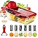 Produktbild Godmorn Gemüsehobel Rostfreiem Stahl Mandoline Gemüseschneider 6 Klingen Profi Mandoline Gemüsereibe Abnehmbar, Kartoffelschneider Manuelle Essen Slicer Obstschneider Käse Cutter, Rot