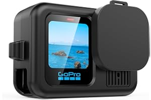 FDHYFGDY - Custodia protettiva in silicone per GoPro Hero 13 Black, set con copriobiettivo e cordino, colore nero