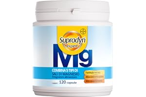 Supradyn Expert Magnesio Completo – Complesso 5-in-1 con 250 mg di Magnesio – Alta Assorbibilità – 120 Capsule – Integratore per Energia, Muscoli e Mente – Integratore Vegano