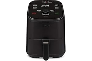 INSTANT POT Instant Brands Vortex Mini frytkownica na gorące powietrze 4 w 1, 1300 W, 2 l z patelnią i mini piekarnikiem – zdrowe smażenie na gorące powietrze, pieczenie, smażenie i podgrzewacz potraw, czarna