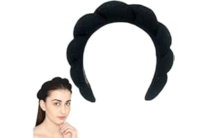 ‎GUGUGO GUGUGO Haarband Kosmetik, Haarband Schminken, Make up Haarband, Haarbänder Kosmetik, Kosmetik Haarband, Skincare Headband, Headband Skincare, Schwamm und Frottee for Face Washing, Makeup (Schwarz)