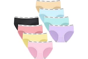 flintronic Lot de 8 Culotte pour Adolescente Fille, Filles Adolescentes sous-vêtements Doux, Culotte sous-vêtements Coton Slip Uni Fille, Confortables Respirantes, Ado 8 à 16 Ans