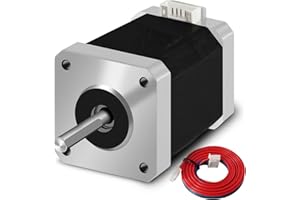 SIMAX3D Moteur Nema 17 pas à pas 42-48 Argent 1,5 A-3,8 V 2 phases 4 fils 1,8 degrés avec câble de 99,8 cm pour imprimante 3D Creality CR-10 10S Ender 3 / extrudeuse CNC et axe Y