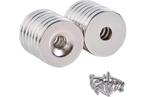 OCEUMAOA Imanes de neodimio extra fuertes 18x3 agujeros imán de 5 mm para equipos de taller accesorios cerradura de puerta camper 14 piezas