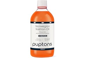 Puptons Norwegian Salmon Oil for Dogs & Cats | 500ml, Contains 21 Omega Fatty Acids | Fish Oil Supplement for Glossy Coat, Immune Support, Itchy Skin, Softer Paws, Joint & Brain Health | 500ml