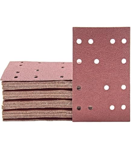 OTOTEC 50 Pièces Disques Abrasifs Jaunes 133x80mm 14 Trous - Grains Assortis P60 à P240 Pour Ponceuse Orbitale