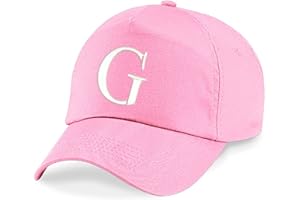 4sold Childrens Embroidery Cotton Summer Sun Hat Children School Kids Caps Hat Sport Alphabet A-Z Boy Girl Adjustable Baseball Cap Pink