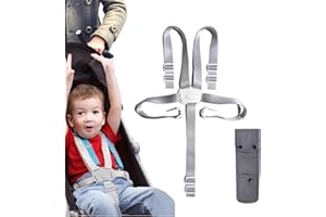 KEMUZ Cinture Seggiolone Pappa Universale A 5 Punti, Imbracatura Sicurezza Regolabile Per Bambini, Cinghie Rinforzate Per Passeggino E Seggiolino Auto, Facile Da Installare E Leggera
