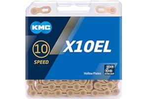 KMC X10el Chain, Catena Unisex Adulto, Gold, 1/2" x 11/128"