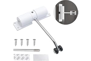 JJYHEHOT Automatischer Türschließer, Einstellbarer Federtürschließer Zink-Legierung mit Schrauben und Einstellhebel, Türschließer Innentür für Zuhause, Büro, Schlafzimmer, Maximale Belastung 30kg
