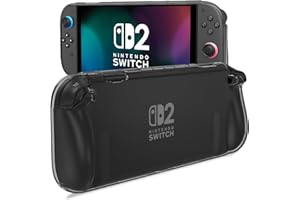 ProCase Hülle für Nintendo Switch 2 2025, Kratzfest & Stoßfest Schutzhülle mit ergonomischem Griff -Schwarz durchscheinend