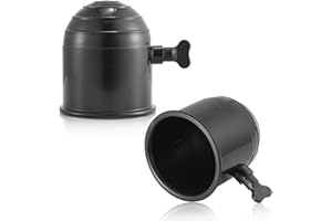 AGRISHOP 2x Tow Bar Ball Cover Black Plastic Φ50mm Trailer Hitch Ball Cover with Screw