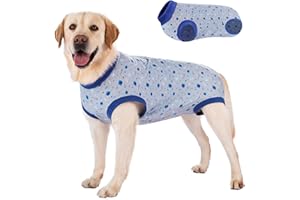 Mosucoirl Combinaison de récupération pour Chien,Combinaison Chien sterilisation Body Body Chien Post operatoire pour Les Femelles, Les mâles, Les Chiens de Taille Moyenne et Les Chats (Bleu, 3XL)