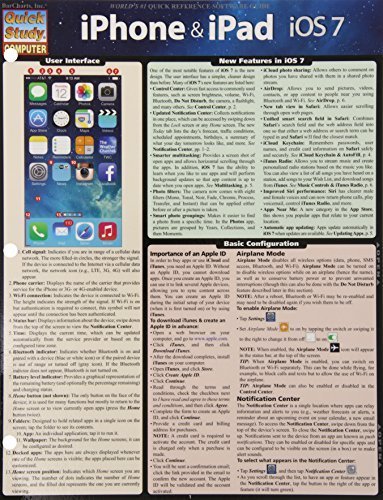 Iphone & Ipad- Ios 7 (Quick Study Computer) by BarCharts, Inc. (2014) Gebundene Ausgabe