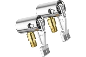 Cobee 1/4" Inch Lock-On Air Chuck, 2 Pcs Thread Nozzle Push on Air Inflator Hose Adapter Replacement Tire Air Chuck Tire Inflator Car Valve Type Pump Accessory for Motorcycles Bike Truck(Non-Deflate)