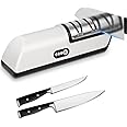 Vicloon Electric Knife Sharpener, Rechargeable Non-Slip Sharpener with 2 Speed Setting for Rough and Fine Sharpening, Fully Automatic and Fast Sharpening Suitable for Most Knives in The Kitchen