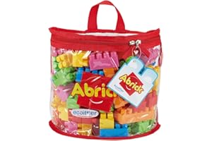 Jouets Ecoiffier - 846 - Sac demi-lune et ses briques à empiler Abrick – Jeu de construction pour enfants – 100 pièces – Dès 18 mois – Fabriqué en France