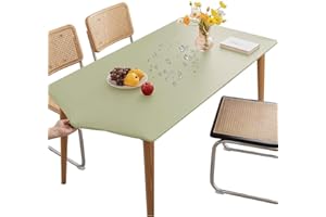 Mateju Nappe Rectangulaire de Table Ajustée Vert Clair 90x150CM, Élastique Nappe Rectangulaire Anti Tache Nappe de Table PVC Imperméable Essuyable pour Cuisine Jardin Restaurants