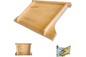 TOMAINO Asse da lavare in legno, lavatoio a mano per panni, Asse Per Lavare La Biancheria per lavandini da 51cm a 72 cm (Grande 42x4x65/72cm)