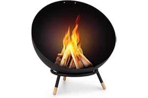 ‎BLUMFELDT Blumfeldt Outdoor Feuerstelle mit 3-Beinbein Standfuß, Kippbare Feuerschalen für den Garten & Balkon, Camping, Groß, Gartenfeuerschale Wetterfest, 50x75x50 cm, Schwarz