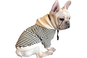 RayMinsino Cotton Hoodie Sweater, Black Striped, XS, for Medium Dogs & Cats