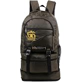 Bagacar Khaki Bellows Mountaineer Backpack 65 Liter Capacity Camping Bag