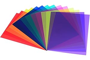 SUMIND 14 Pièces Filtres de Correction en Gel Correction de Couleur Transparent Filtre Gélatine de Gel en Plastique, 7 Couleurs Différentes