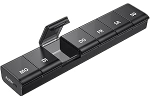 ‎AUVON AUVON Tablettenbox 7 Tage, Pillendose mit verbessertem offenem Design, Medikamentenbox Deutsch, BPA-freier tragbarer Pillenbox für Medikamente, Vitamine, Fischöl, Nahrungsergänzungsmittel usw.
