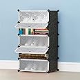 Zemic Diy Multipurpose Bookshelf| Plastic Sheet Portable Storage Shelve For Books Storage Organizer| Bookcase For Home Furniture |Cabinet Shelves For Bedroom Office Living Room (Set Of 5 Cases, Black)