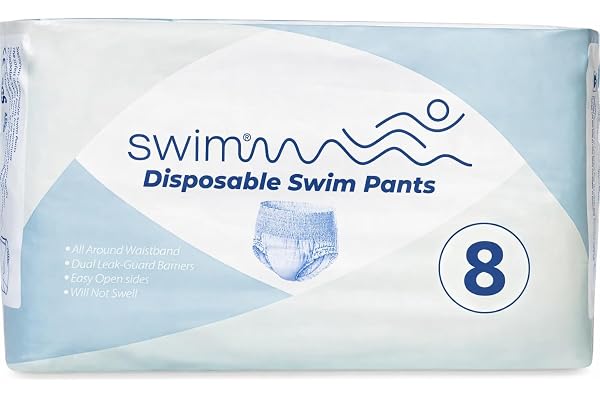 Swimmm – Couche Piscine Adulte Jetables – Protection Adulte Incontinence – Discrètes & Doux pour la Peau – Protection dans l’eau – Couches de Bain (8)