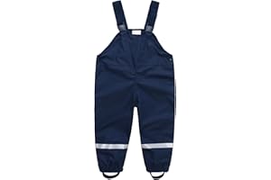 DAWILS Kids Rain Trousers Unisex Waterproof Over Trousers Childrens Mud Rain Bib Pants Boys and Girls Rainwear for Outdoor Play