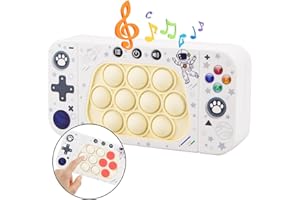 SCFRF Quick Push Bubbles Pop Fidget Toy It Game, Fast Push Light Up Pop Interactive Sensory Toy, Fast Push Button Game for Kids Adult, Stress Relief Handheld Game Gifts Toy for 3 4 5 6 7 Years Old Boy Girl