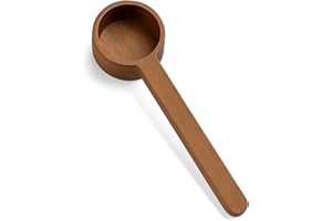 LAYBA Lot de cuillères doseuses à café en bois de noyer foncé et hêtre, cuillères doseuses à café, cuillère à café pour grains moulus, café expresso et tisane (bois de noyer, 25 ml)