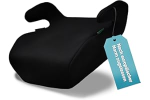 HiTS4Kids Kindersitz fürs Auto (Schwarz) – Kindersitzerhöhung für Kinder von 126-150cm – komfortabel und sicher durch geprüfte Sicherheit nach Norm R129 – kompakt und unkompliziert