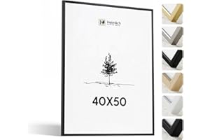 Heimlich® Ramka na zdjęcia - 40 x 50 cm, aluminium, czarna - mała ramka na zdjęcia z folią z tworzywa sztucznego - tylko montaż ścienny