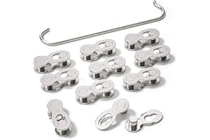 PCVANLEY 10 paires de maillons de chaîne de vélo réutilisables à attache rapide 9 vitesses avec crochet, compatibles avec les accessoires de connexion de chaîne de vélo