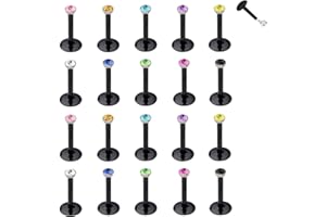 D.Bella 16G Lippenpiercing Stecker Retainer Durchsichtig Plastik Labret Ring Retainer Flexible Bioflex Ohrstecker Tragus Helix Daith Piercing Retainer Kunststtoff Cartilage Ohrpiercing