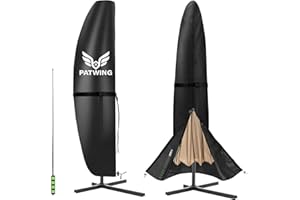 PATWING Funda Protectora para Sombrilla,Funda Sombrilla Jardin Impermeable,Jardin Impermeable,Resistente 600D Oxford,Parasol Cover Patiode Parasol (Negro, 210*45*75/32cm)
